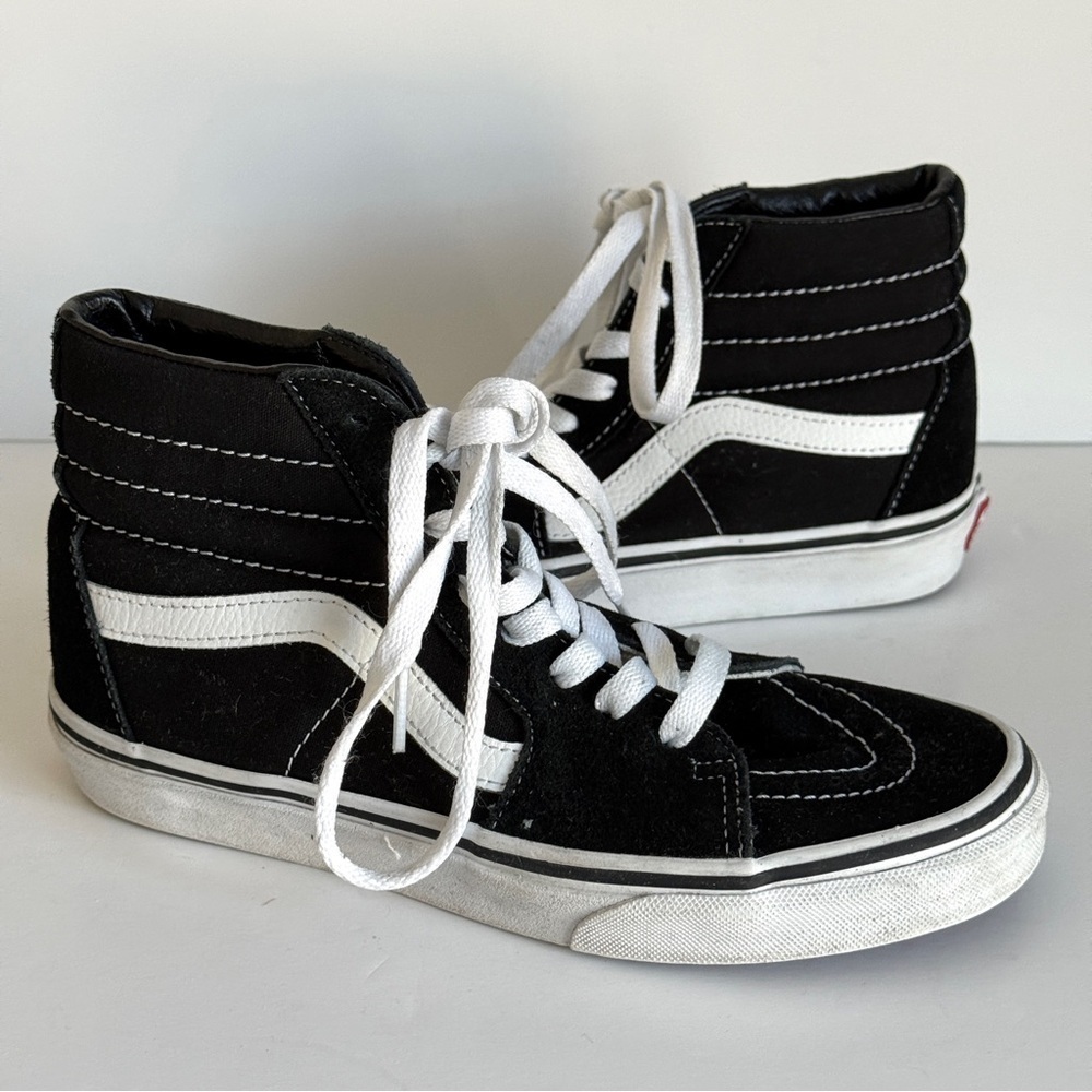 Vans Old Skool Sk8 Hi-top Unisex Skate Shoes Black White Size 6.5 Women | 5 Men